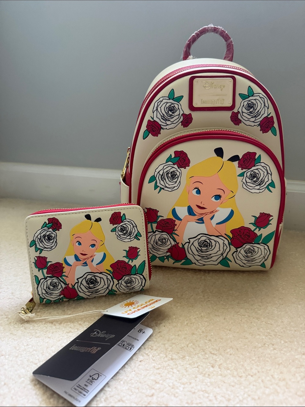 Loungefly Alice in Wonderland Backpack & Wallet NWT